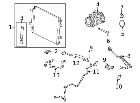 Condenser, Compressor & Lines for 2015 Jaguar XFR #0