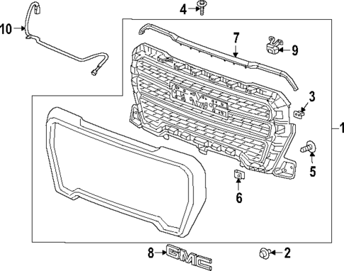 Grille & Components for 2021 GMC Sierra 1500 #0