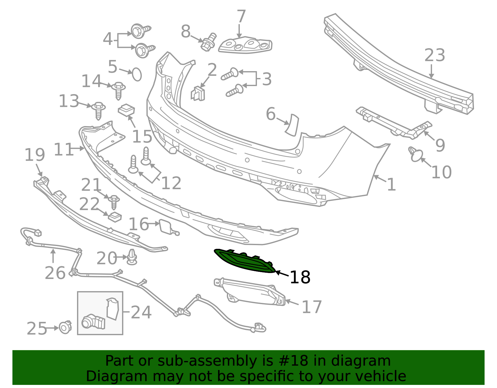 71517-TZ5-A00 - 2014-2016 Acura MDX - Bezel, L Rear Garnish | All
