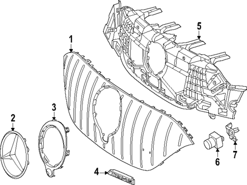 Grille & Components for 2024 Mercedes-Benz EQE SUV AMG&reg; #1