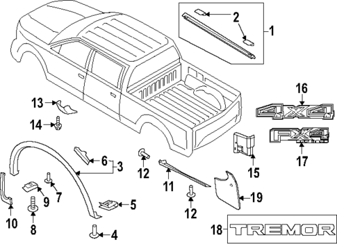 Exterior Trim - Pick UP Box for 2018 Ford F-250 Super Duty #0