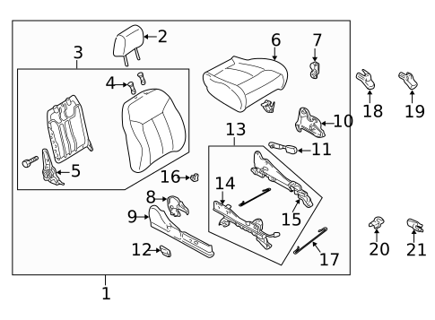 Front Seat Components for 2000 Mazda Protege #0
