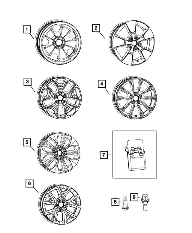 6BG74MA7AA - Wheels: Aluminum Wheel for Mopar Image