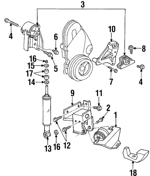Engine & Trans Mounting for 1996 Dodge Stratus #0