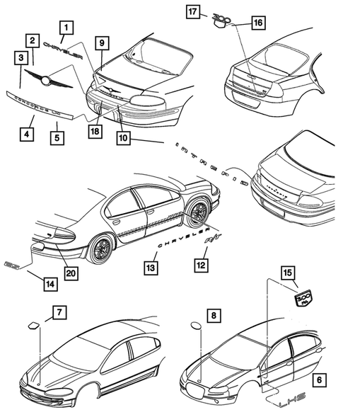 Nameplates for 2002 Chrysler 300M #0