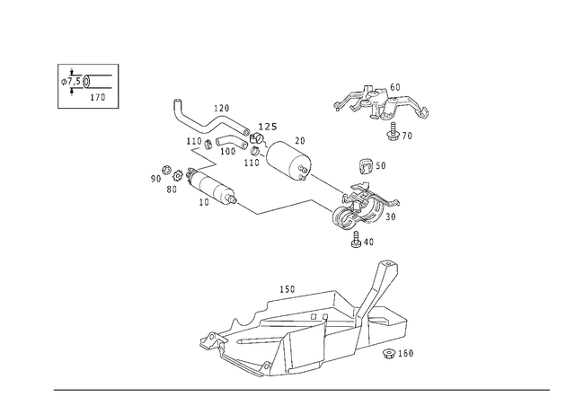 4707894 - Fuel System: Auxiliary Pump for Mercedes-Benz: 500SL, 600SL, C43 AMG, CL500, CL55 AMG, CLK430, E430, G550, S430, S55 AMG, SL320, SLK230, SLK320 Image image