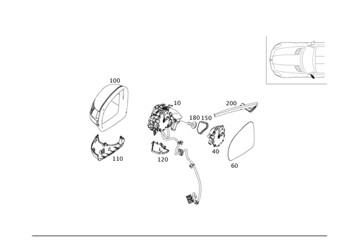 Outside Rear View Mirror, on the Left for 2012 Mercedes-Benz SLS AMG #0