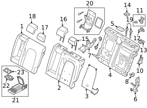 Rear Seat Components for 2013 Lincoln MKZ #0