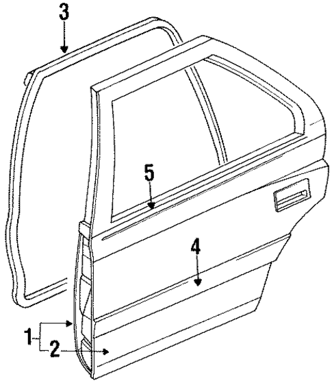 Door & Components for 1991 Toyota Tercel #1