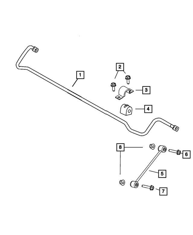 4782873AB - Rear Suspension: Rear Suspension Stabilizer Bar for Mopar Image