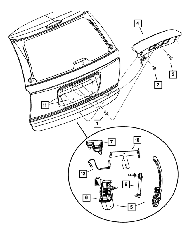 5019199AA - Body Sheet Metal Except Doors: Liftgate Handle for Mopar Image