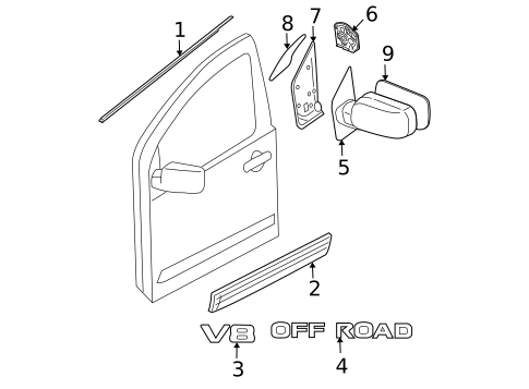 Exterior Trim - Front Door for 2009 Nissan Pathfinder #0