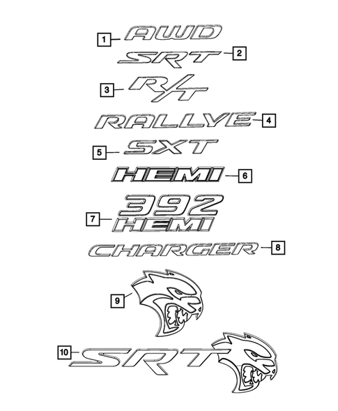 Nameplates for 2017 Dodge Charger #0