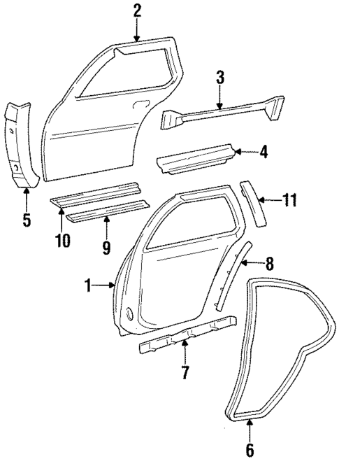 Exterior Trim - Rear Door for 2001 Chevrolet Lumina #0