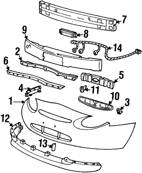 Bumper & Components - Front for 1999 Mercury Sable #0