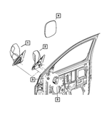 55077492AK - Doors and Related Parts: Outside Rearview Mirror, Right for Dodge: Ram 1500, Ram 2500, Ram 3500 Image