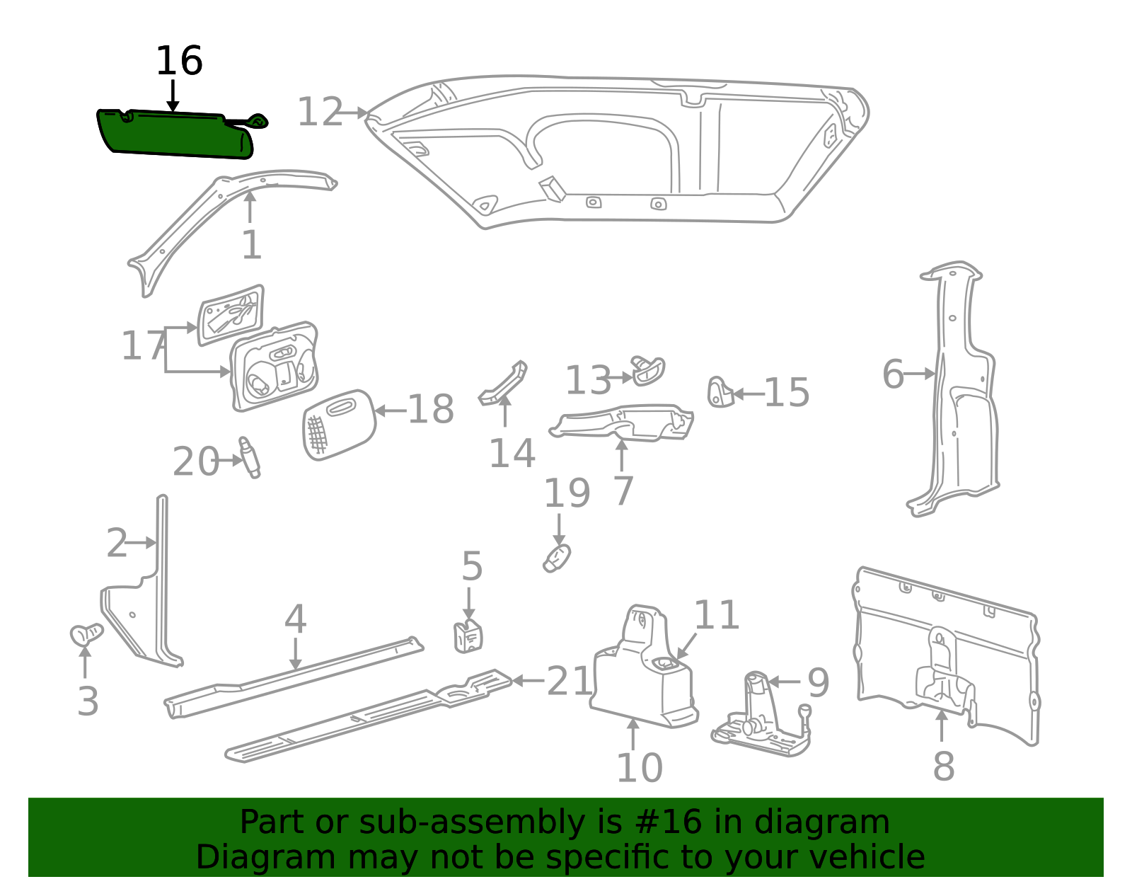 1FAB-69-210 - Sun Visor - 2006-2009 Mazda | Mazda Swag