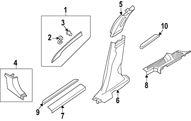 769126SA3A - Body: Windshield Pillar Trim for INFINITI: QX60 Image