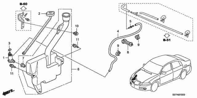 Windshield Washer (KA/KX) for 2008 Acura TL #0