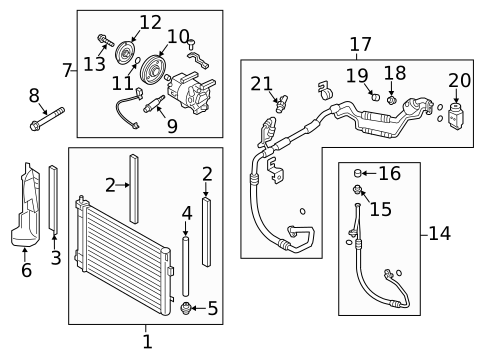 Condenser, Compressor & Lines for 2017 Hyundai Elantra GT #0