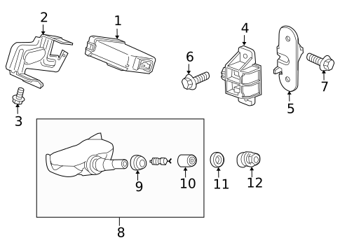 Tire Pressure Monitor Components for 2011 Acura ZDX #0