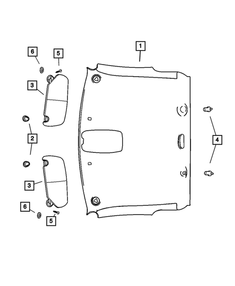 Headliner and Visor for 2005 Dodge Ram 1500 #0