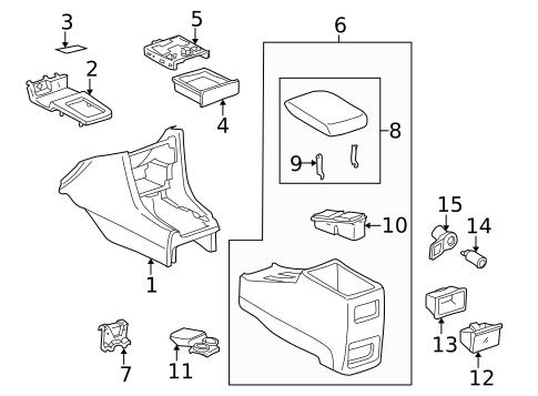 Center Console for 2000 Toyota Camry #1