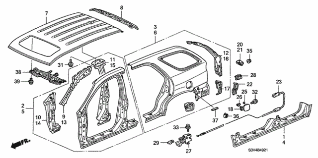 Outer Panel - Roof Panel (Old Style Panel) for 2006 Acura MDX #0