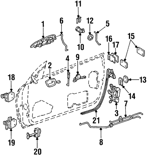 Lock & Hardware for 1998 Chrysler Sebring #0