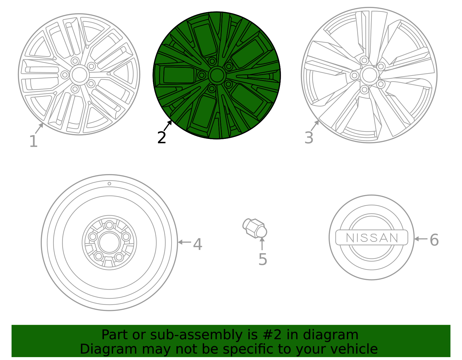 2024-2025 Nissan Rogue Wheel, Alloy 40300-6RZ1B | OEM Parts