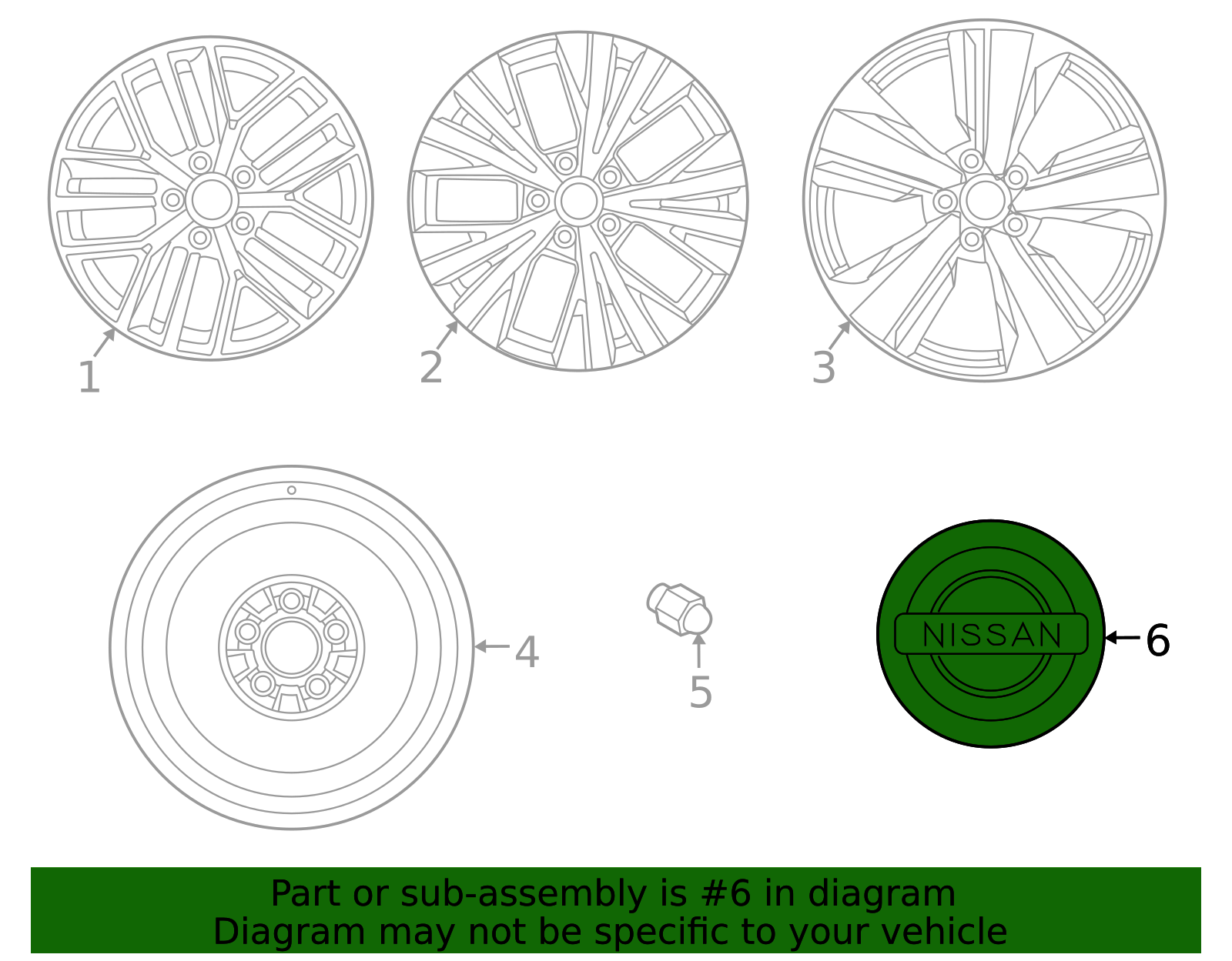 2022-2025 Nissan Center Cap 40342-6TA1A | Parts for Nissans