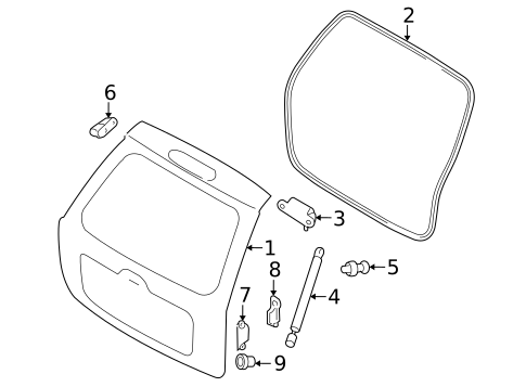 Gate & Hardware for 2007 Kia Sportage #0