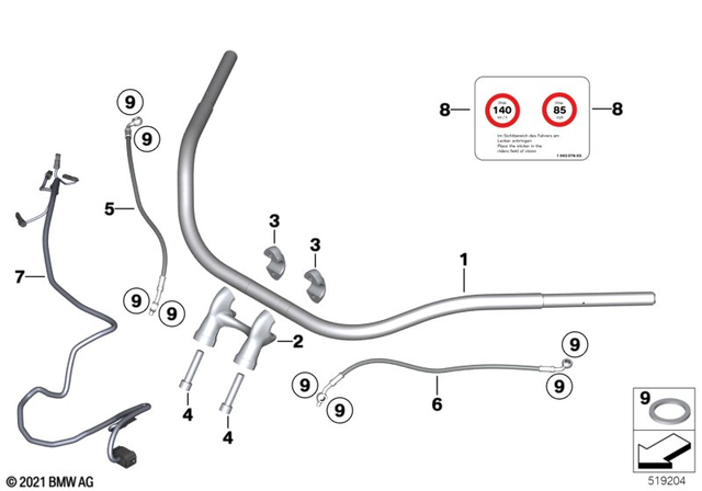 77229457404 - Retrofitting / Conversion / Accessories: Handlebars, Beach Bar - Black for BMW-Motorrad Image