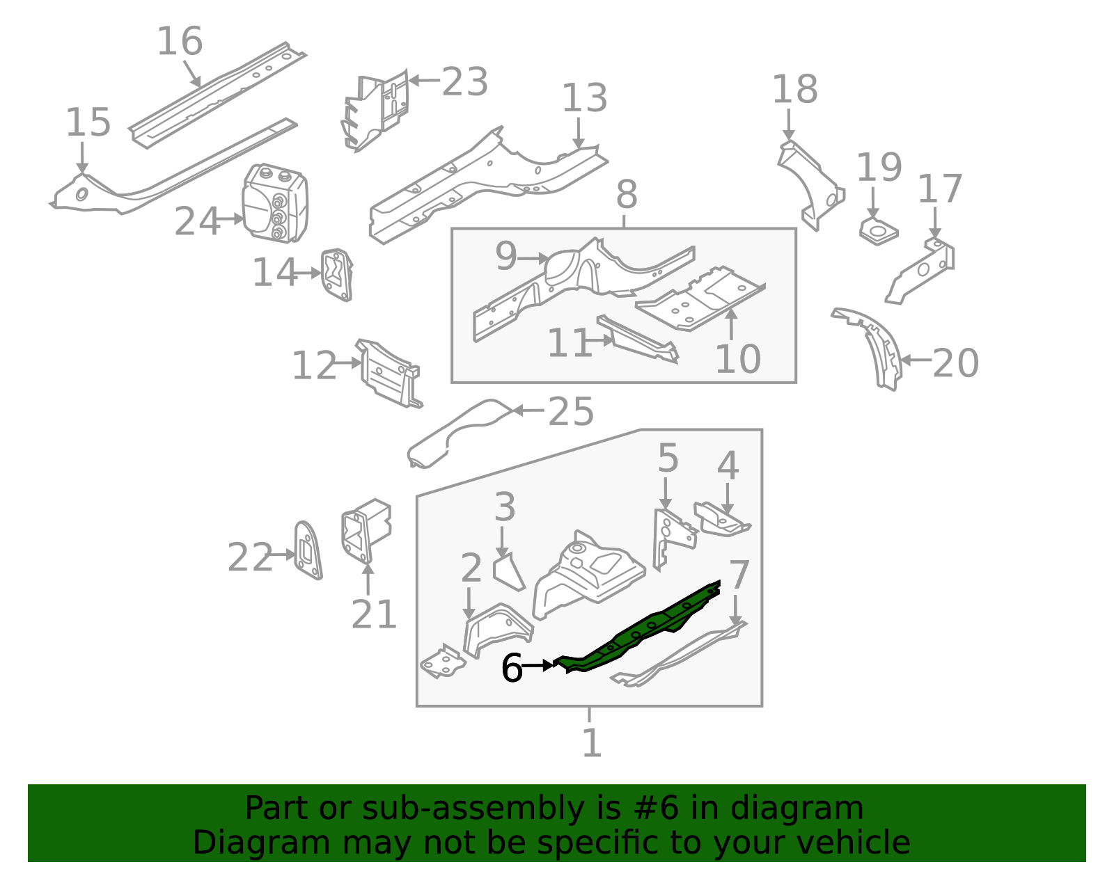 8K0-805-123 - Upper Rail 2008-2017 Audi | Audi OEM Parts Guy
