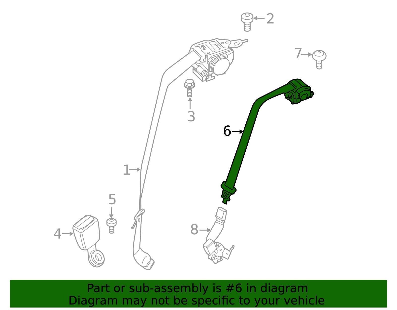 Center Belt Assembly - BMW (72-11-8-076-170)