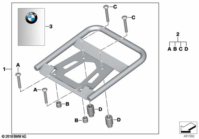 71607696292 - Luggage &amp; Storage: Set Of Aluminum Top Case Mounts for BMW-Motorrad Image