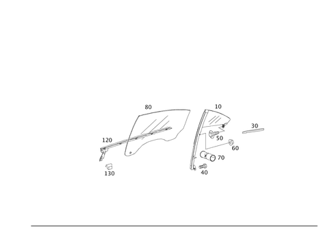 Rear Door Windows for 2007 Mercedes-Benz CLS550 #0