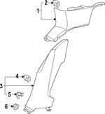 5H6867287B4PK - Body: Upper Quarter Trim for Volkswagen Image