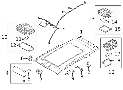 Interior Trim - Roof for 2014 Kia Sorento #1