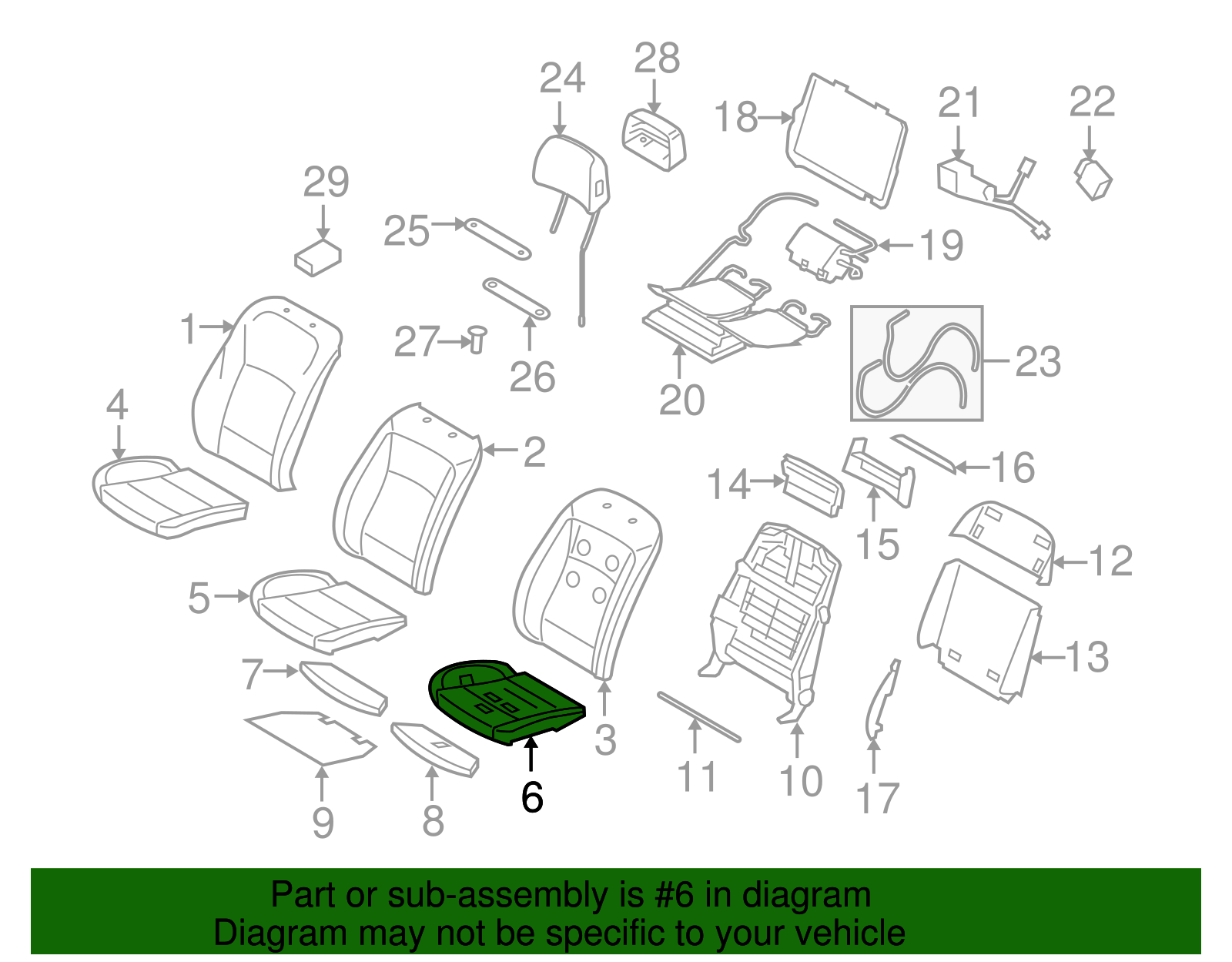 Seat Cushion Pad (52-10-7-254-407)