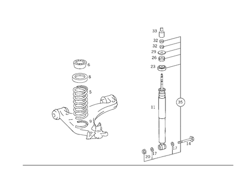 Springs and Suspension, Front for 1997 Mercedes-Benz C 280 #1