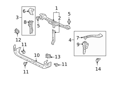 Radiator Support for 2004 Mitsubishi Endeavor #0