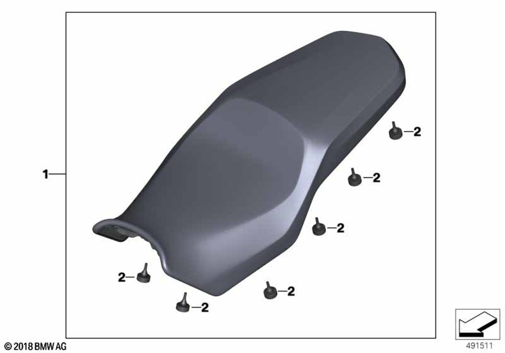 52538564838 - Low-Profile Bench Seat 2017-2024 BMW-Motorrad