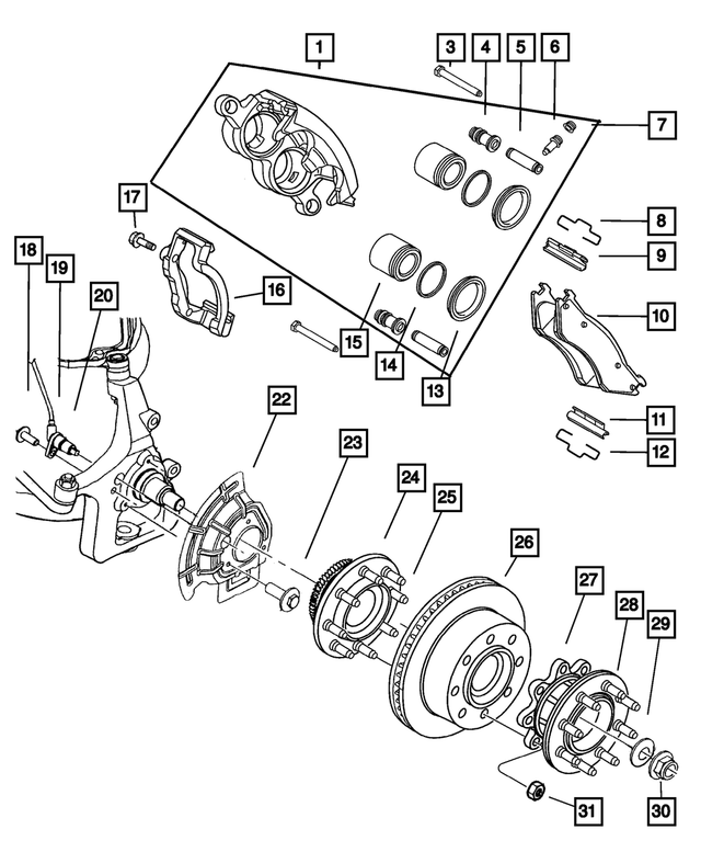 5015456AA - : Brake Hub And Bearing for Mopar Image