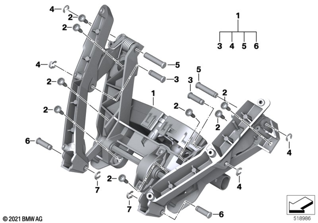 46637728676 - Frame and Mounting Parts: Windshield Adjustment -  for BMW-Motorrad Image