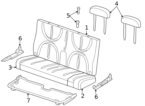 Rear Seat Components for 2001 Dodge Durango #2