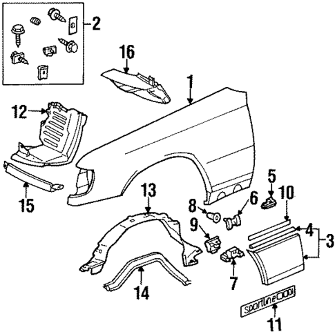 Fender & Components for 1988 Mercedes-Benz 300E #1