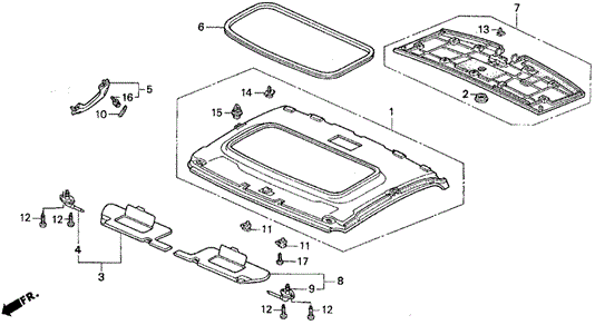 Headliner Trim - Sunvisor for 1995 Honda Prelude #0