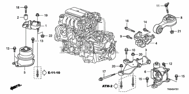 Engine Mount (AT) for 2012 Honda Fit #0