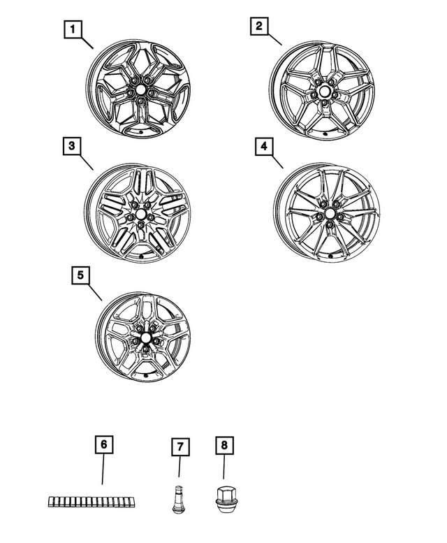 68596433AA - Wheels: Aluminum Wheel for Mopar Image